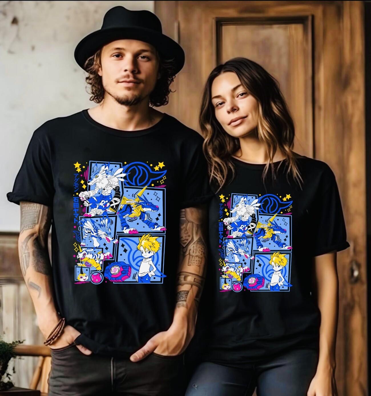 Gabumon Digimon Adventure T-Shirt Mens Womens Tees Top Tsunomon Punimon Garurumon Girl Anime shirt M