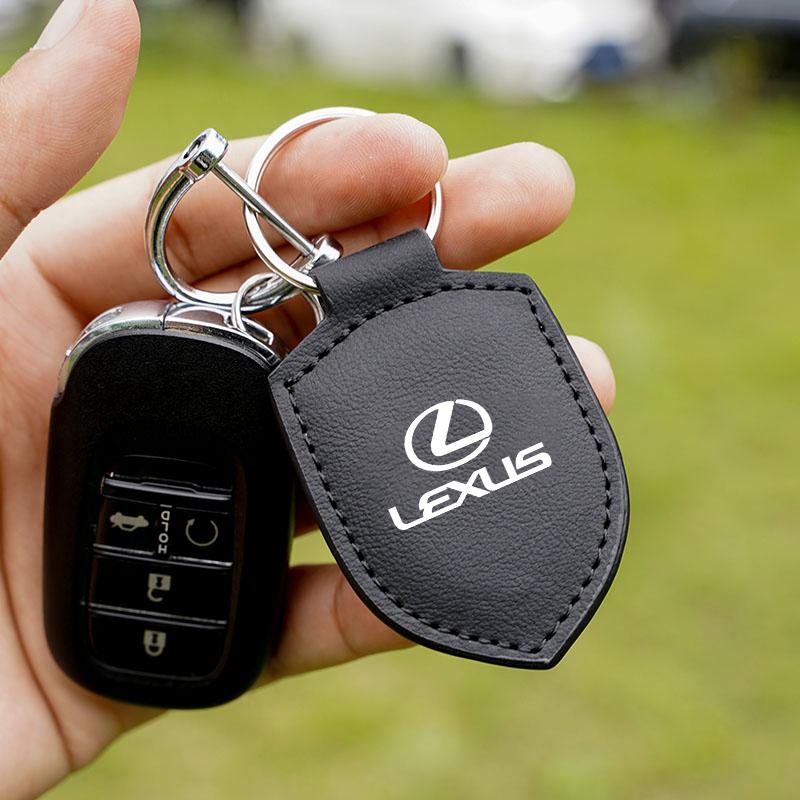 2026 Hot Interior Stickers Car Leather Keychain Shield Type Emblem Key Ring For Lexus RX300 IS200 IS250 ES350 Ct200h UX250h NX30