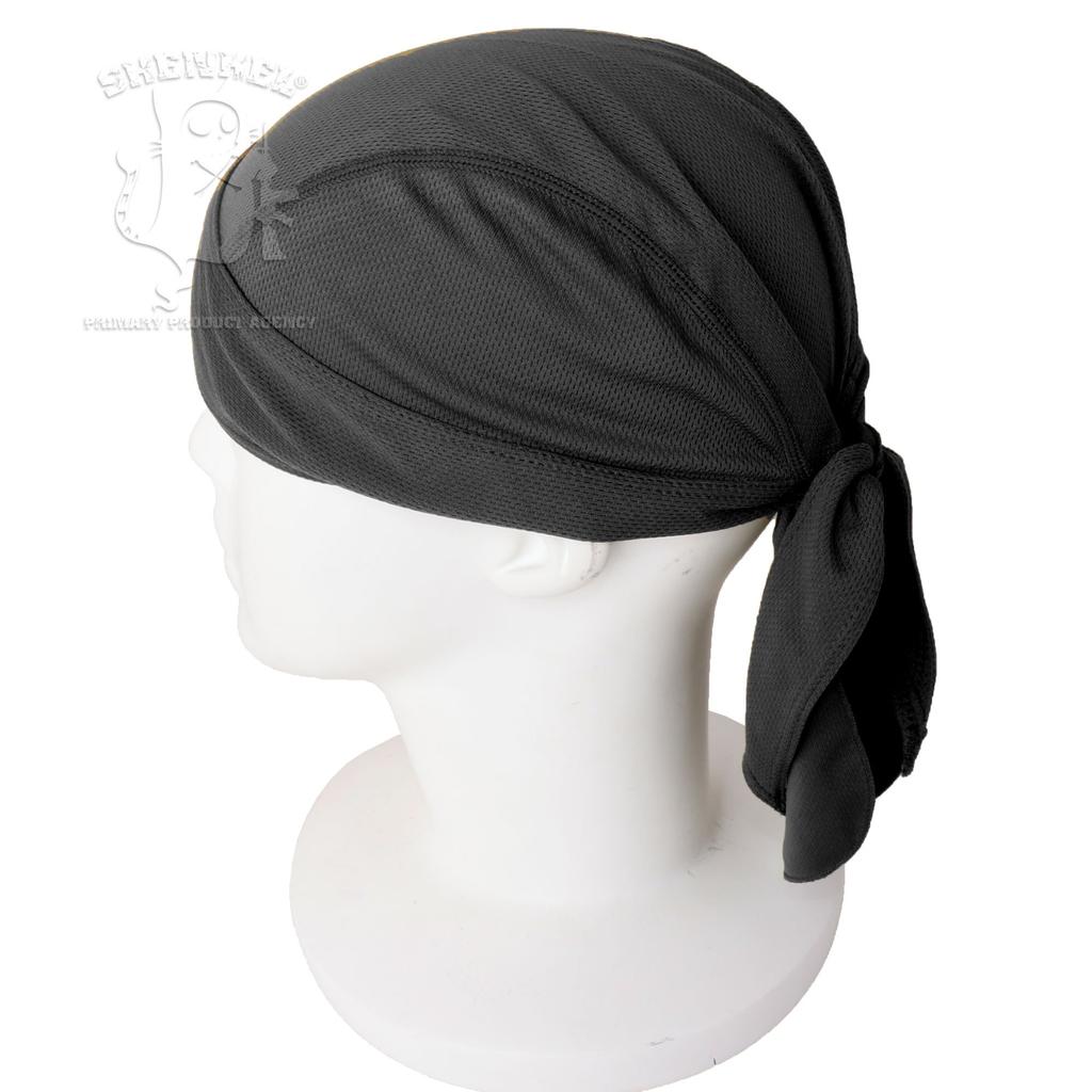 Alpha Label SHENKEL Mesh Bandana Cap with Inner Cap Sun Perfect for Outdoor and Cycling (Black) - Sweat-Wicking, Quick-Drying, Protection, Sports,