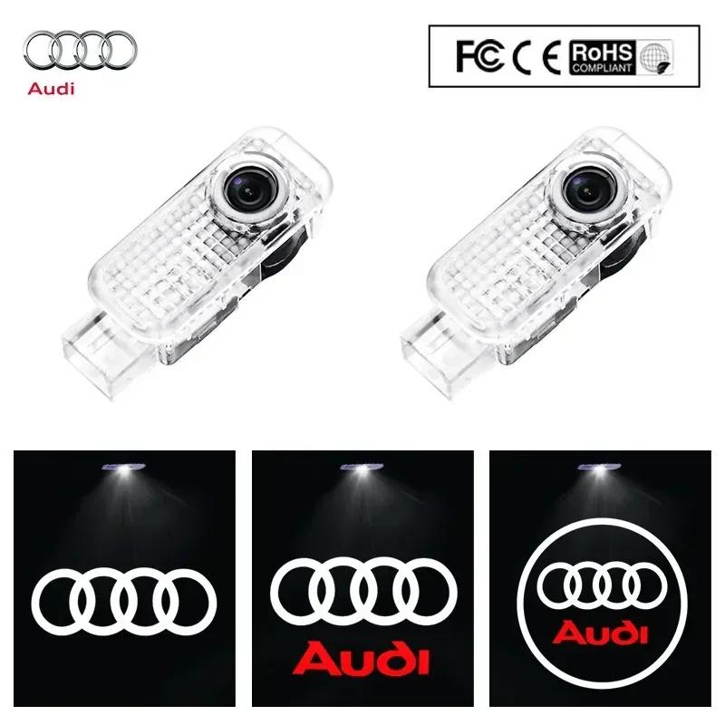 For Audi E B82Pcs Led Car Door Logo Light HD Laser Welcome Projector Lamps For Audi Q3 Q5 Q7 S3 S4 S5 S6 A4 A5 A6 B6 B7 B8 C5 C6 C7 A7 A8 TT