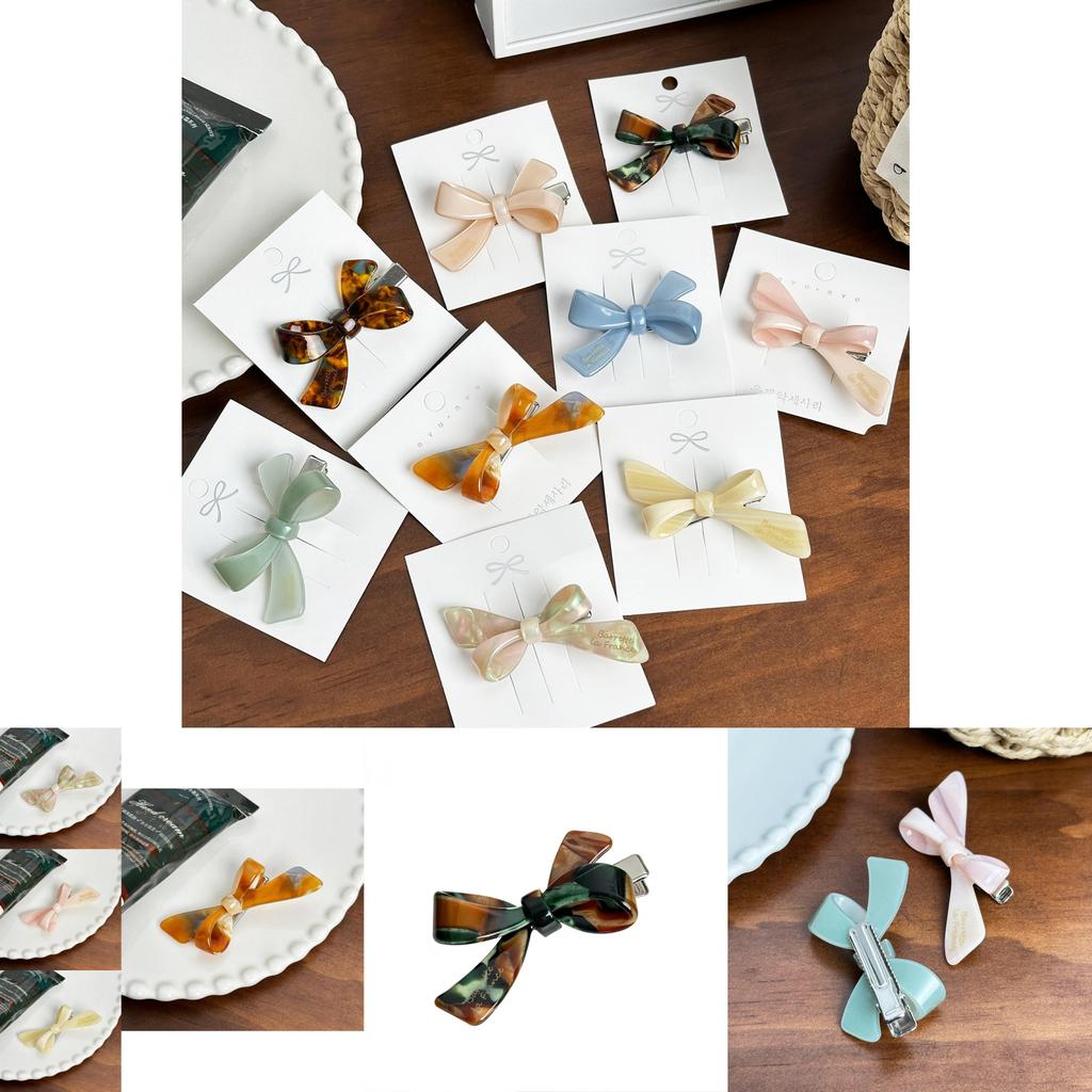 Chic Retro Acetate Hair Clips Featuring Bow Design For Effortless Style And Comfort