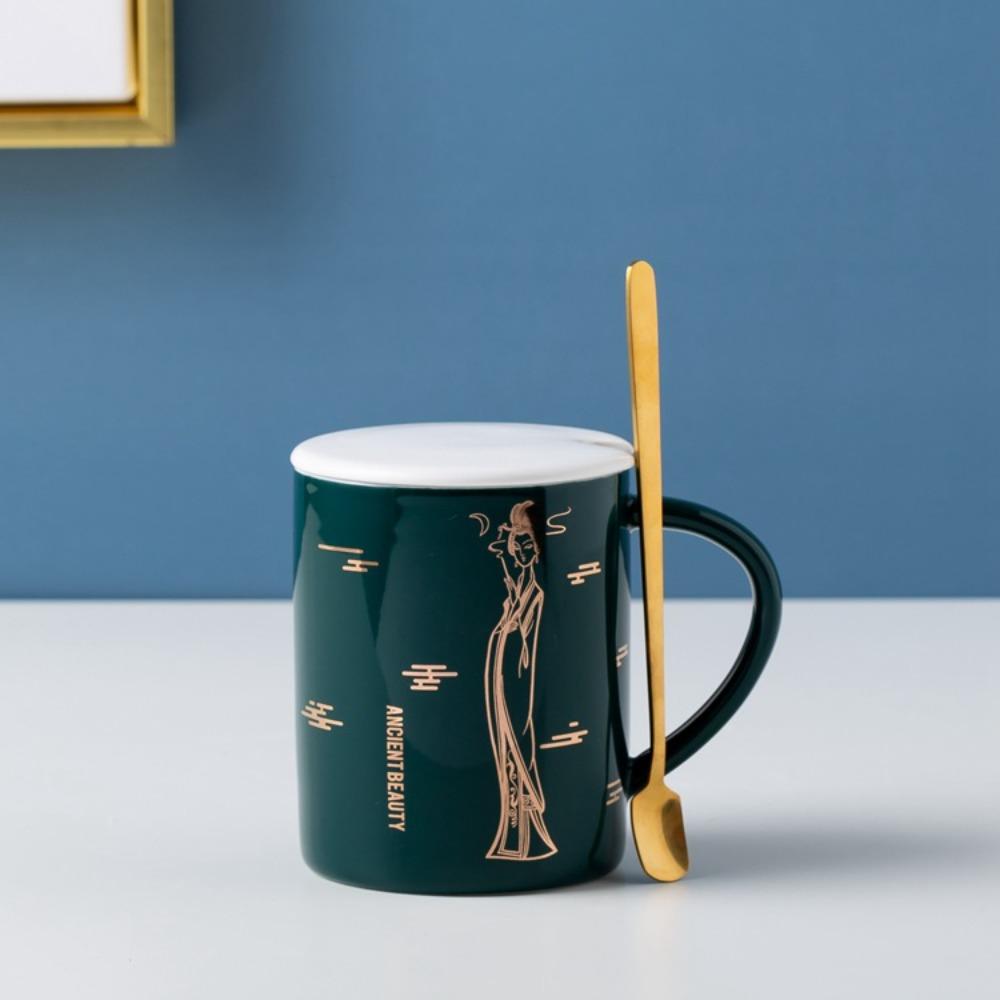 Xingyue Europäischer Ins einfacher geprägter Linien Kaffeetasse Keramiktasse Bürotasse Geschäftsgeschenk