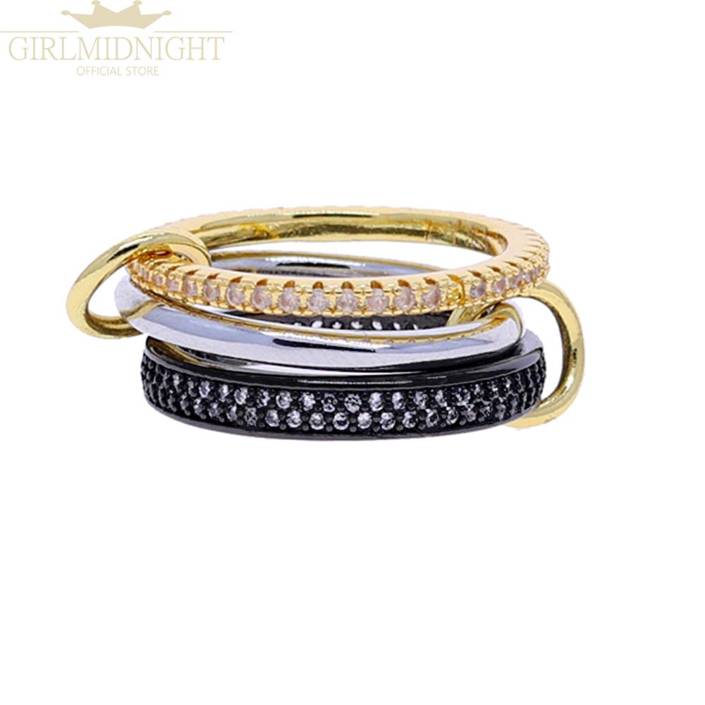 2026 Neue Spinelli Stapelbare Verlobungsringe Für Damen Iced Out Mikropflaster 5A Zirkonia Mix Farbe Mehrere Teile Stapel Finger Schmuck
