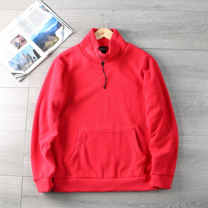 

Thickened Warm and Delie Polar Fleece Men s Simple Fashionable and Casual Sweatshirt for Autumn and Winter L красный