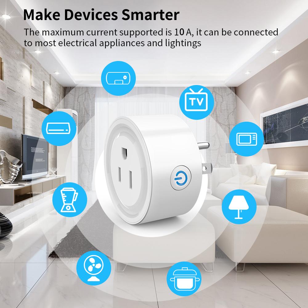 Sixwgh Wifi Sokcet Oulet Us Plug Adapter Tuya Smart Life App Wireless Remote Control Aleax Timer Multi-function Smart Socket