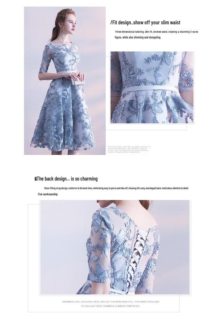 Grey Bridesmaid Dress 2026: Elegant Mid-Length Summer Gown for Women, Slimming and Ideal for Banquets