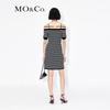 MO&Co. Off-Shoulder Striped A-Line Dress