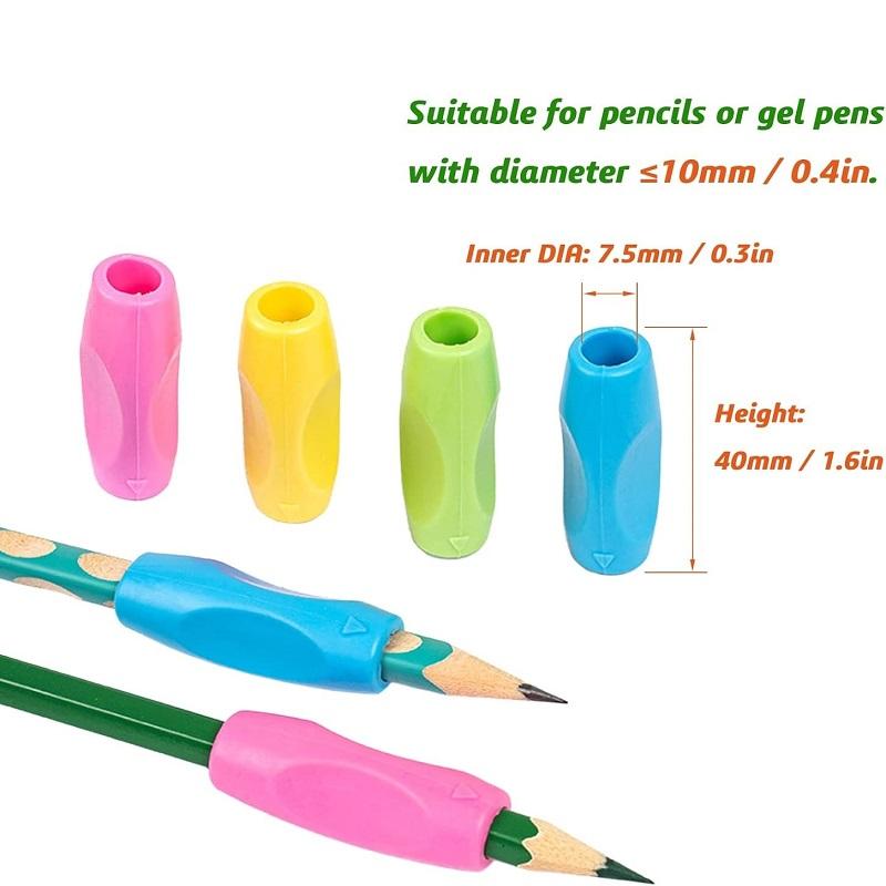 Silicone Pencil Grips, 5/10pcs Posture Correction Pen Holders For Kids & Students,Adjustable Holder,Random Colors