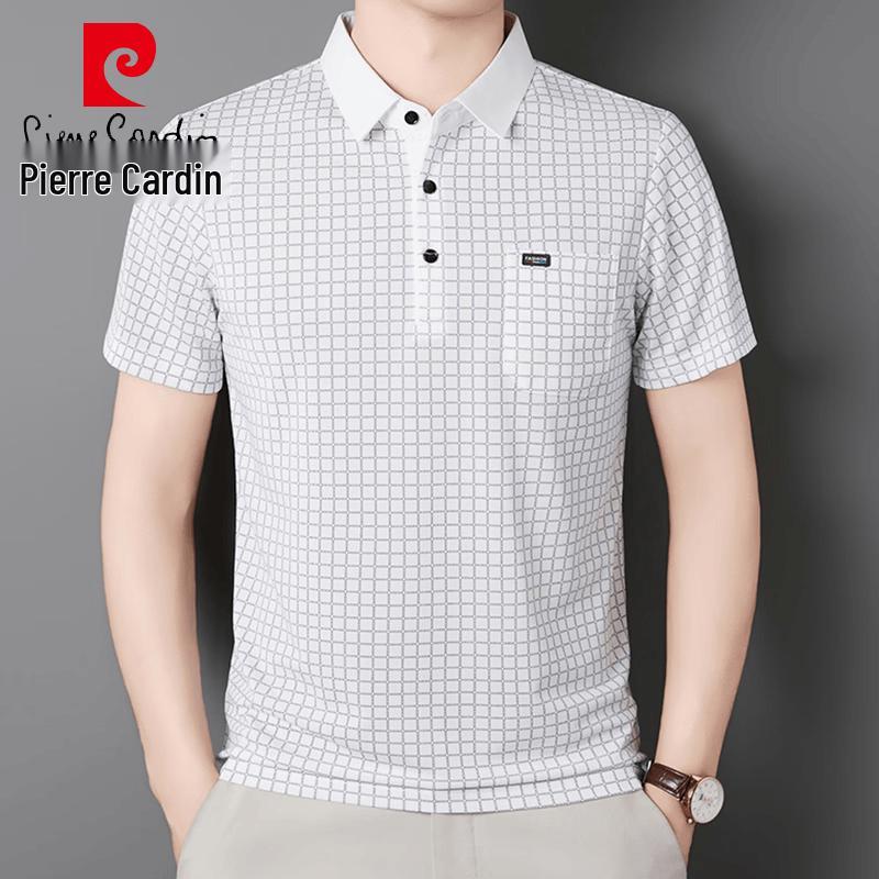 Pierre Cardin Men s Plaid Polo Shirt L/50 белый