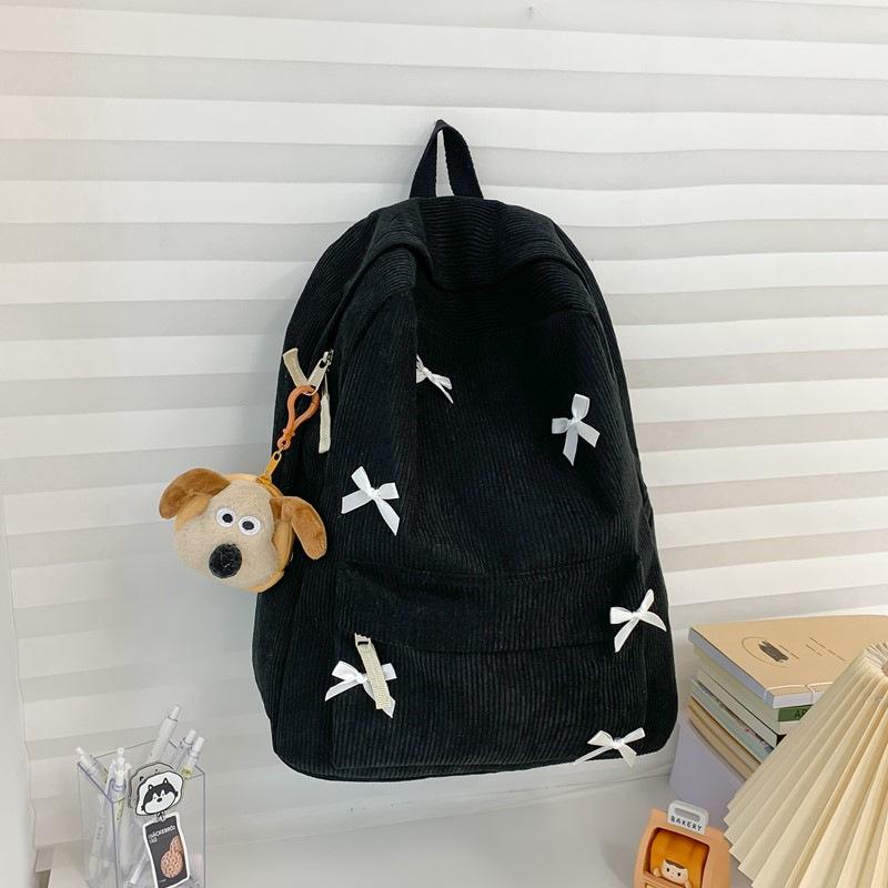 Rucksack aus Cord im koreanischen Stil: Großes Fassungsvermögen, leicht, perfekt für Schule und Reisen