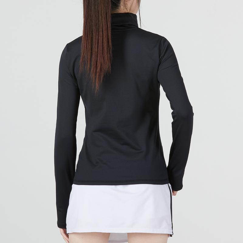 Under Armour Solid Color Sports Casual High Neck T-Shirt Women Tops Black 1373965-001