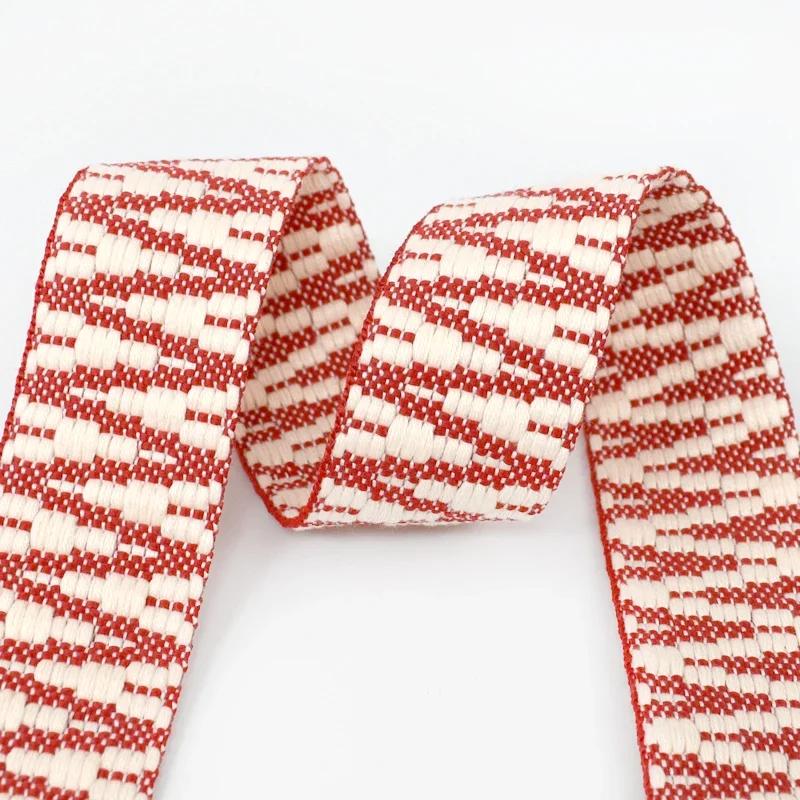 1/2/3/4/5Yards 38mm Jacquard Webbing Tape Ribbon Shoulder Canvas Belt Bag Strap Luggage Bias Band Garment Sewing Accessories
