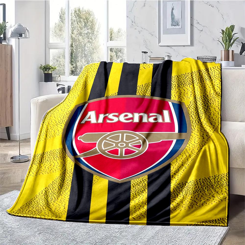 Arsenal F.C Theme Printed Blanket - Perfect for Couch, Bed, Travel & Outdoor Use | Machine Washable, Cozy & Durable.