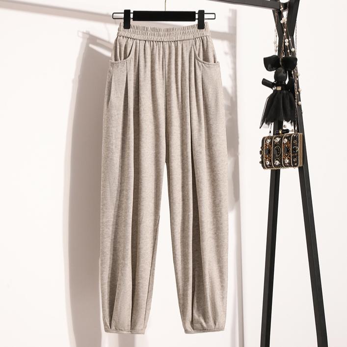 

DIMANAF осенняя женская одежда больших размеров, длинные брюки, слаксы, брюки, базовые, с высокой талией, повседневные, однотонные, женские, свободные 2025 XL бежевый