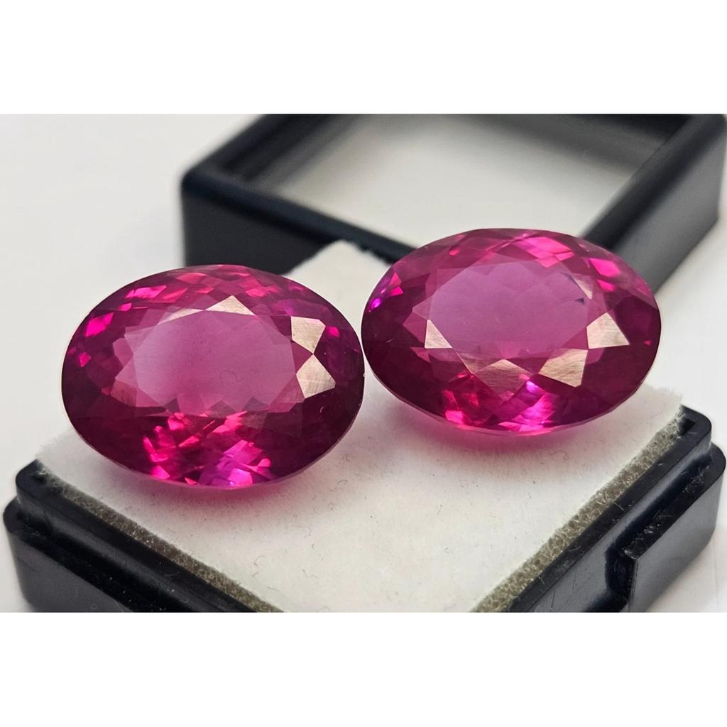 Natural Pink Sapphire Earring Oval Cut 30 Ct Pair Fabulous Loose Gemstone