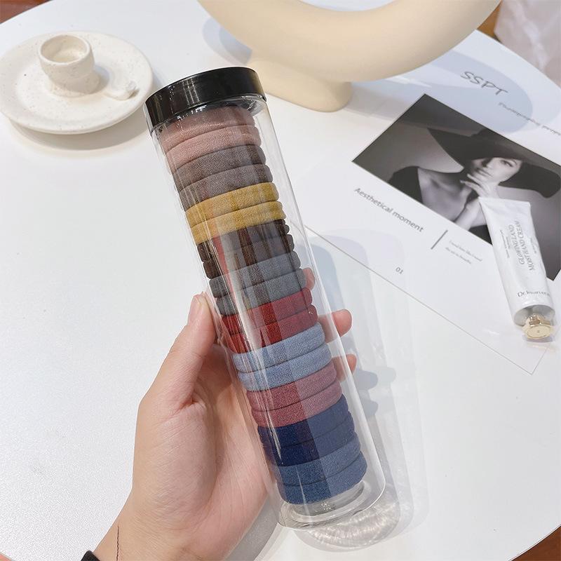 20 STK Mote Kvinner Enkle Basiske Elastiske Hårbånd Strikker Scrunchie Hestehaleholder Gummistrikk Pannebånd Jenter Hårtilbehør