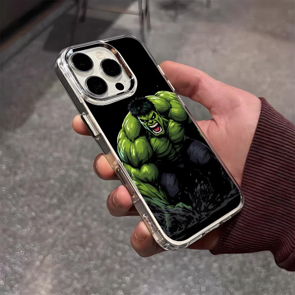 Superhero H-Hulk Phone Case For IPhone 17 Air 16 E 15 14 13 12 11 Plus Pro Max Electroplated Transparent Soft Shell