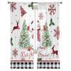 Jul Snögubbe Snöflinga Älg Skira Gardiner För Barn Sovrum Vardagsrum Voile Gardiner Jul Kök Tyllgardin