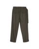Sinkia Turn-Up Detail Belted Herringbone Trousers Taupe Grey