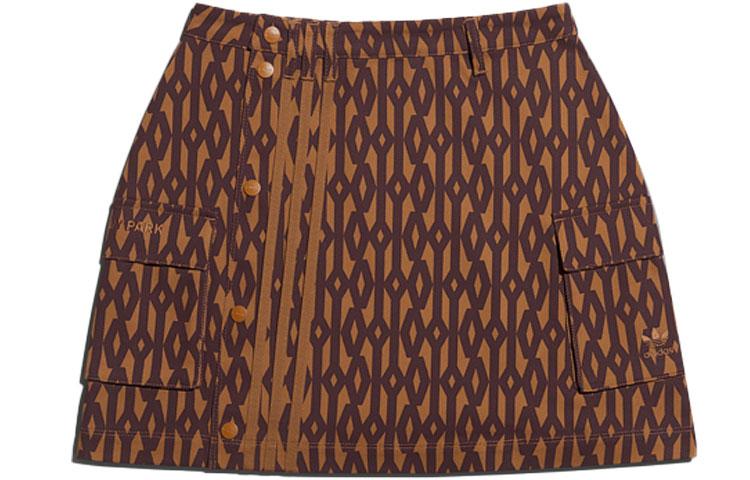 Adidas Ivy Park Monogram Skirt Wild Brown/Night Red HB8426 32