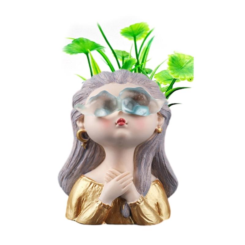 Little Girl Concrete Silicone  Mold Succulent Flowerpot Clay Cement Plaster Molds  Home Garden Flower S Mould