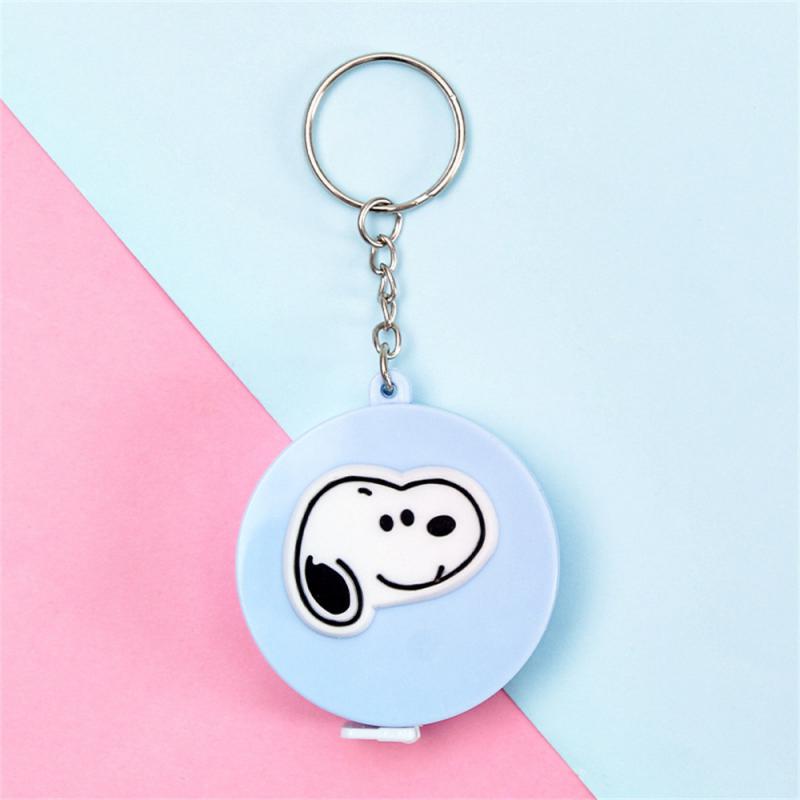 Cartoon Tape Measure 0-150cm 0-60 Inch Mini Portable Cute Animal Shape Key Ring Automatic Tape Measure Panda Frog Piggy Tiger