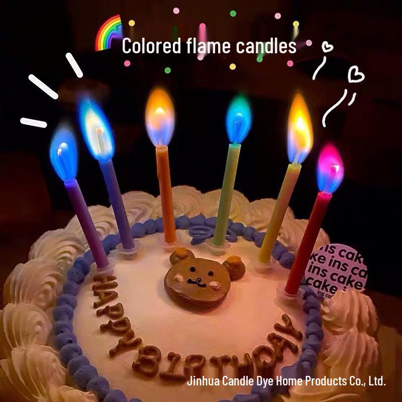 Color Flame Birthday Candles - Creative, Festive Atmosphere for Cakes and Parties
