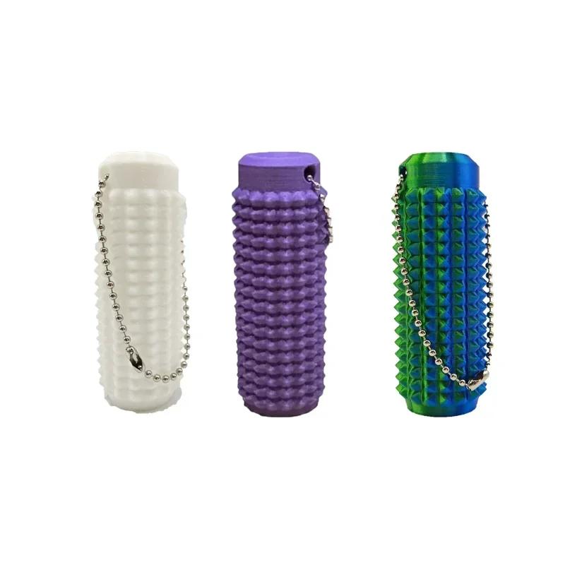 Tactile Sensory Keychain - BPA-Free Stress Relief Fidget Toys for Anxiety, Barbed Grip Desk Decor, Home Hanging Ornaments &