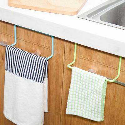 Towel Holder Punch Free Space-saving Plastic Cupboard Cabinet Hanging Towel Rack for Home