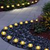 15 Pcs Mini Solar Ground Lights LED Flat Landscape Lighting Waterproof