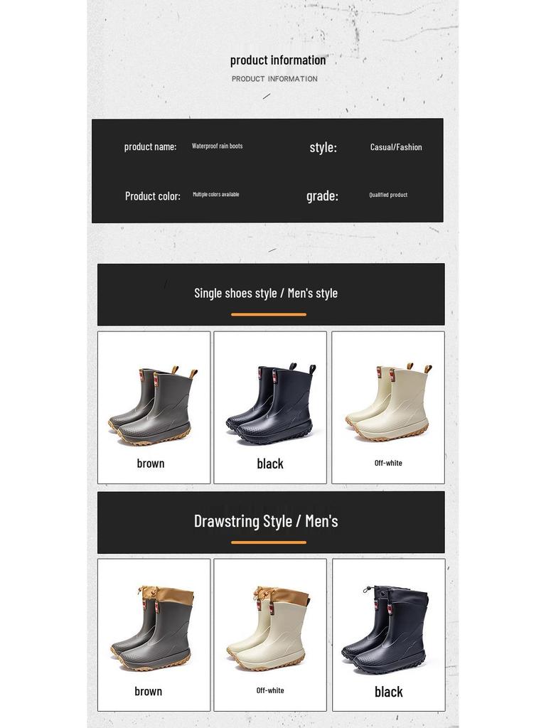 Unisex Baby-Regenstiefel - Kurz, Rutschfest, Winddicht, Aus einem Stück geformtes Gummi mit warmem Kordelzug am Knöchel.