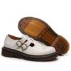 Neue Mary Jane Schuhe Leder Low-Top kleine Lederschuhe Damen Britischer Stil Mode Student Freizeitschuhe weiß