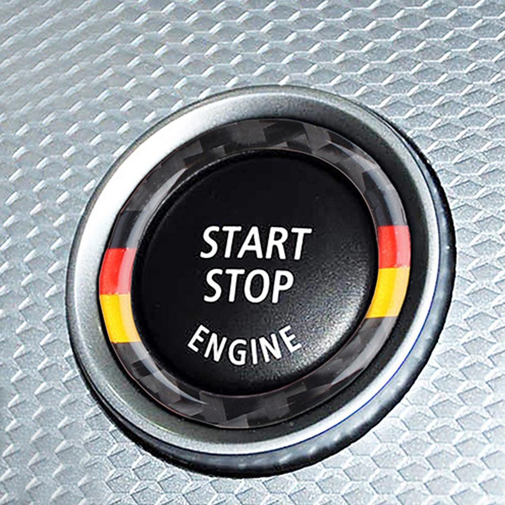 Car Engine One Start Stop Push Button Ignition Key Circle Sticker Trim Decal For BMW 3 Series E90 E92 E93 320i Z4 E89 2009-2012