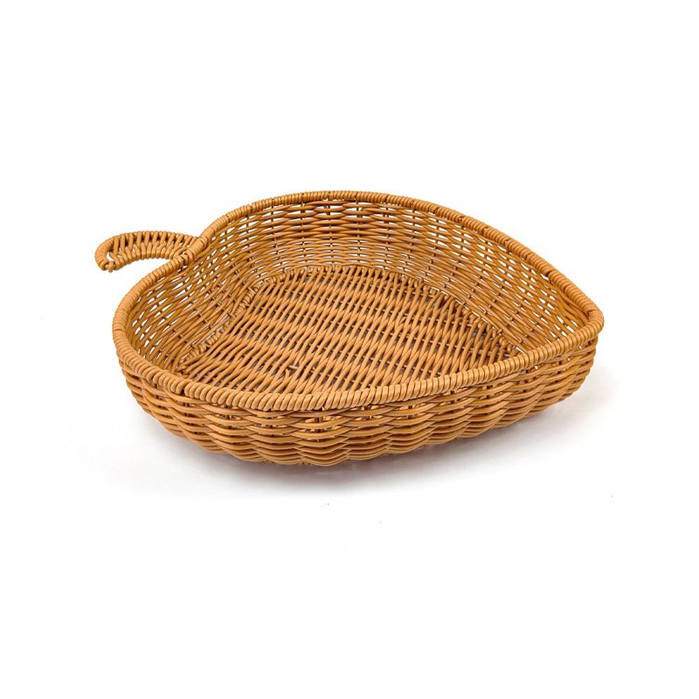 Heart Shape Wicker Serving Tray Artificial Rattan Artificial Rattan Basket Bread Storage