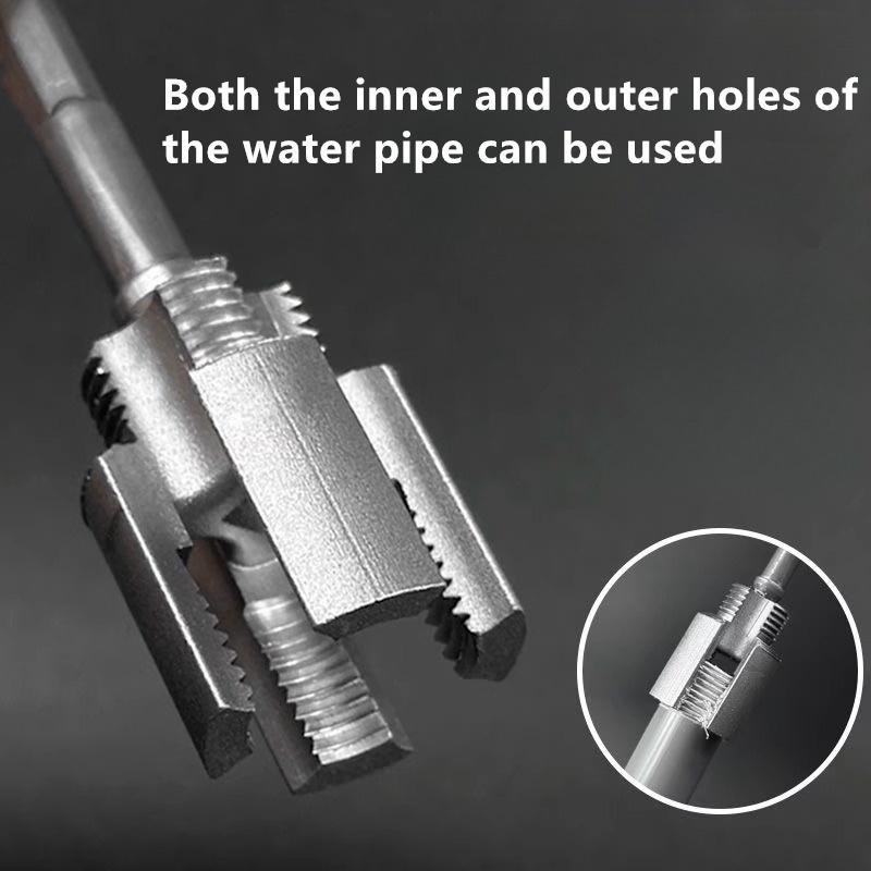 2pcs Metal PPR Water Pipe Thread Repair Tools - Integrated Wire Opener for Inner & Outer Holes, Electric Drill Type, 1/2" - DN15, 3/4" - DN20 Sizes