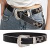 Western Rivet Studded Belt for Women with Beaded Trim Cowgirl Belt for Jeans Pants Girl  Belt Decorative Waistband