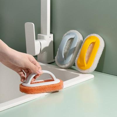 Decontamination Bathtub Tile Kitchen Pot Dish Cleaning Sponge Brush.