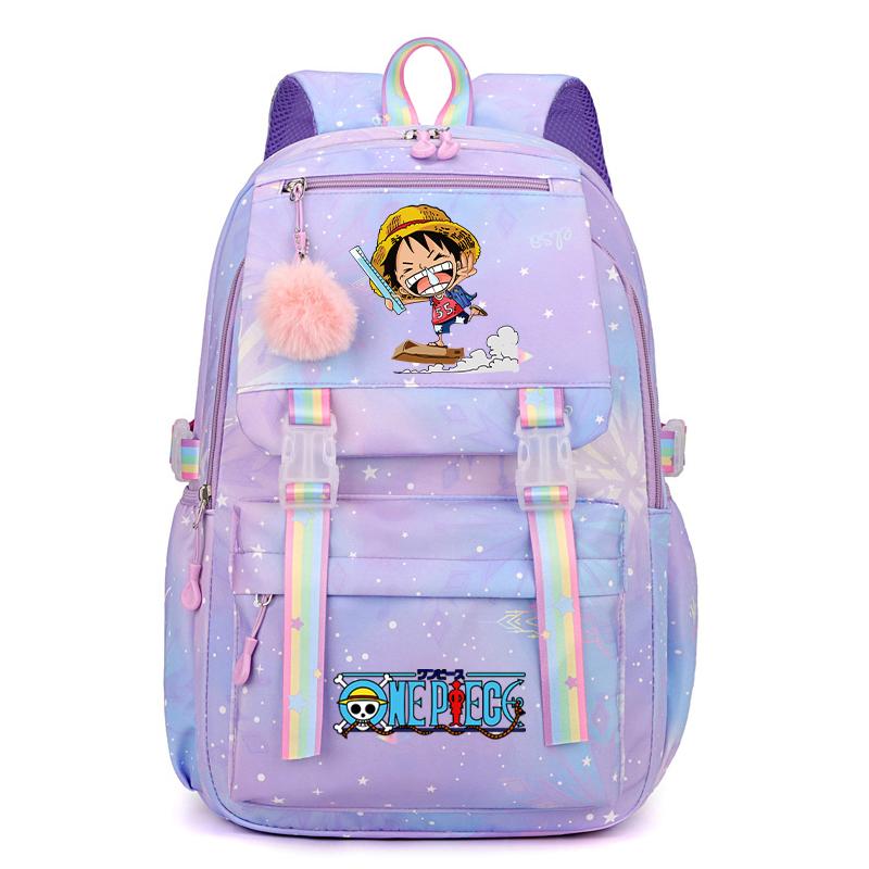 Anime One Piece Batoh Roztomilý Dámský Vodotěsný Batůžek pro Studenty, Teenagery, Děti, Narozeninové Dárky, Aktovka, Dámská Cestovní Volnočasová Taška, Ruksak, Mochila