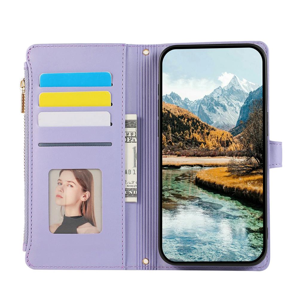 For Honor 400 Pro 5G (Global) Case Multi Card Slots Zipper Rhombus Leather Phone Cover with Wrist Strap