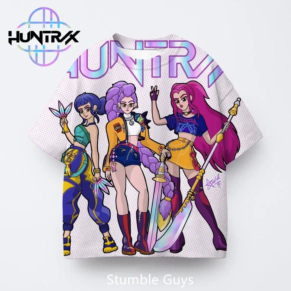 Kpop Demon Hunters Harajuku 3D Print Sports Quick-dry Breathable Boy Girl T-shirt Street Hip-hop Fashion Children Short-sleeve