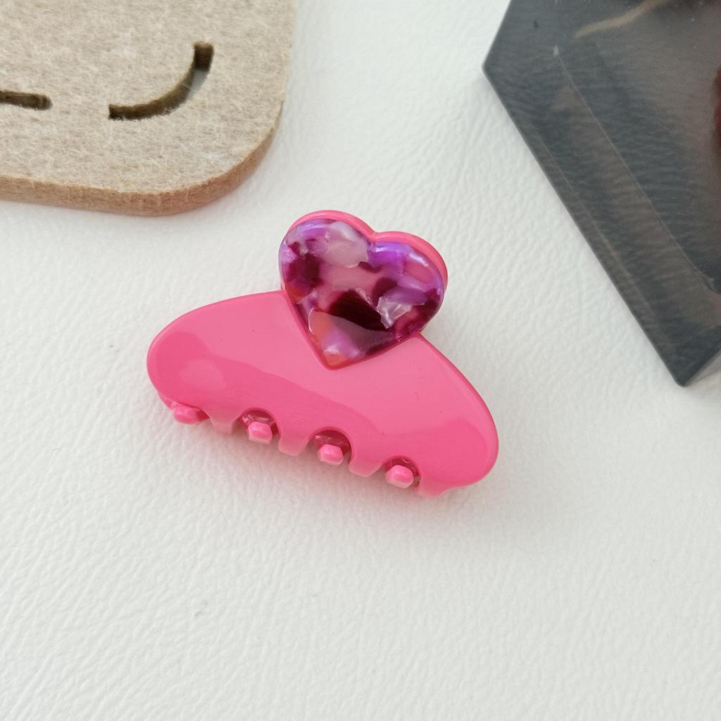 Elegant Korean Style Retro Heart Acetate Claw Clip for Hair