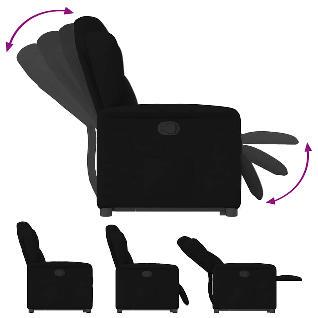 Recliner with Rising Aid Black Fabric