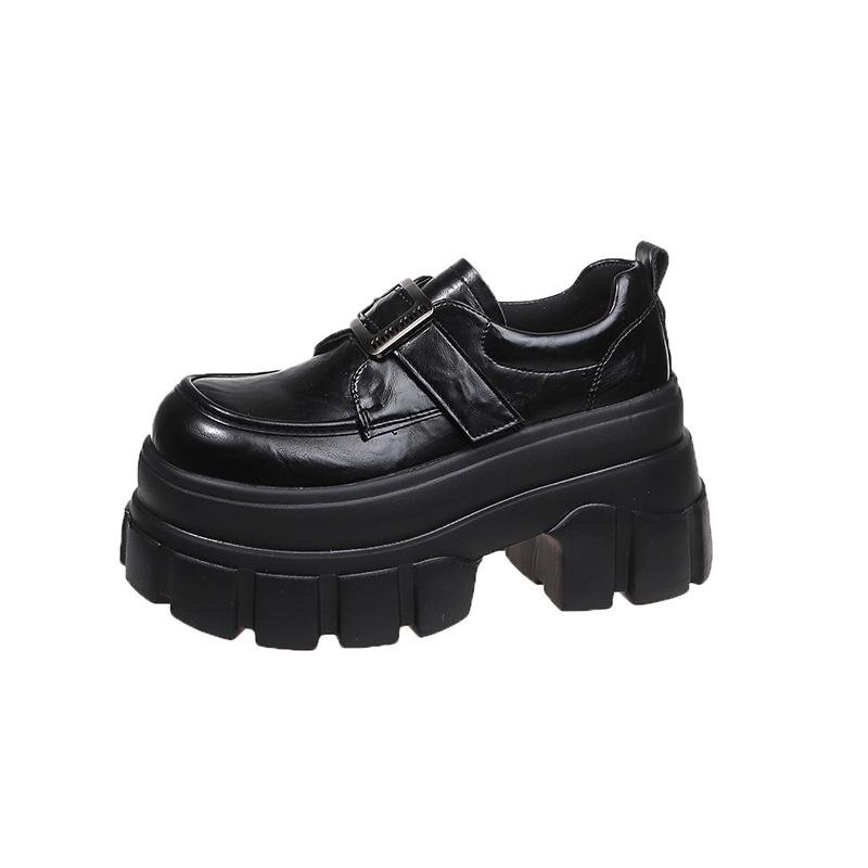 

Мода Весна Лето Обувь British Walker Женская Лакированная Кожа Обувь на Платформе Высокая Платформа Массивный Каблук Туфли-Лодочки 9 см zapatos de mujer 34