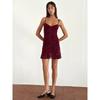 Rouge Rose Motelrocks French Style Retro Flocked Printed Suspender Skirt Silm Slim Looking Sexy Bodycon Dress