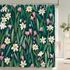 Tenda Doccia Nordica Motivo Floreale Piante Tende Bagno Paravento Doccia Impermeabile per Decorazione Bagno Casa Stampa Tenda Doccia