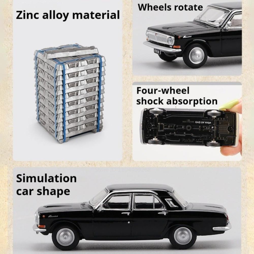 Mini 1:64 GAZ-24 LADA 2105 Automodell Spielzeug Stoßdämpfung Oldtimer Modelle Hohe Simulationsspielzeuge Interaktive Geschenke für Kinder