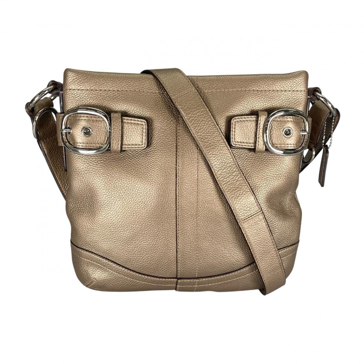 COACH Soho Graboutin leather Shoulder Bag leather gold Women F16514 Used