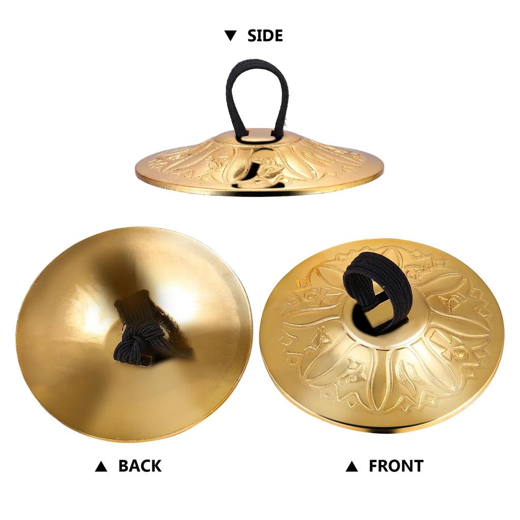 4 PZ Cimbali da Dita in Rame Piccoli Cimbali da Dita Danza del Ventre Mini Cimbali Strumento Musicale Piattini Punta-dita per Danza