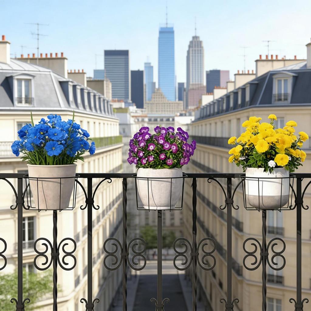 3pcs Adjustable Flower Pot Racks Fits 3 To 5.5 Inch Metal Pole Balcony Fence Flower Pot Hangers For Porch Patio Courtyards