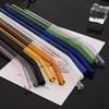 11-piece Reusable Glass Straws Clear Smoothie Drinking Straws with Clean Brush for Beverages Milk Tea Juices Cocktail
